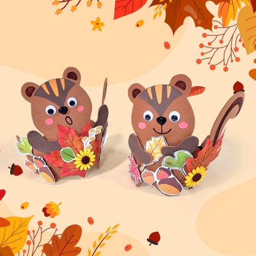 [탑키드] 만들기 가을 다람쥐 낙엽 왕관 (4인용)