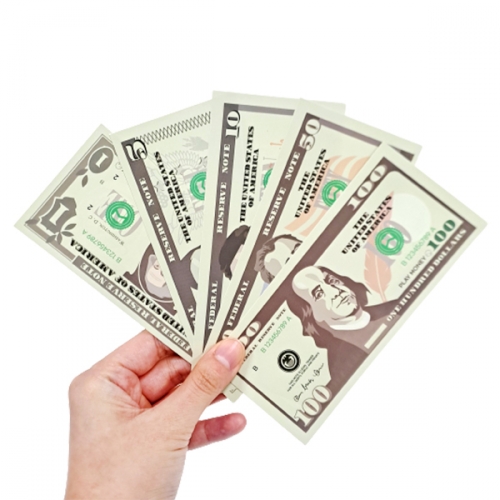 퍼니소피 세계 다문화 미국 달러 50장 세트 어린이 화폐 은행 놀이 (보관함포함) / 코팅 방수 역할놀이 역할영역 시장놀이 가게놀이