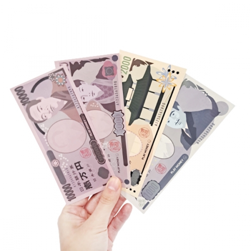 퍼니소피 세계 다문화 일본 엔 50장 세트 어린이 화폐 은행 놀이 (보관함포함) / 코팅 방수 역할놀이 역할영역 시장놀이 가게놀이