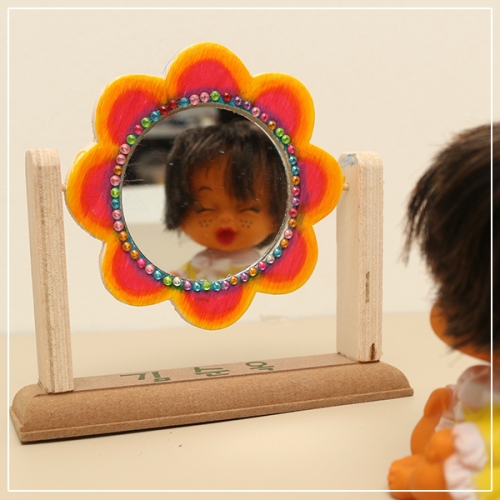 나무 탁상 거울(매화)