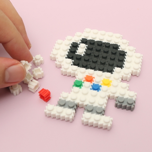 디폼블록 우주인과 로켓 키링