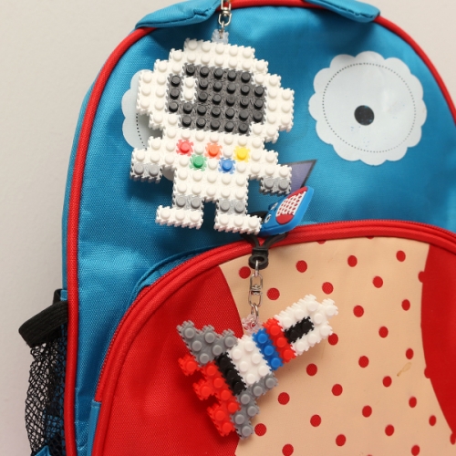 디폼블록 우주인과 로켓 키링