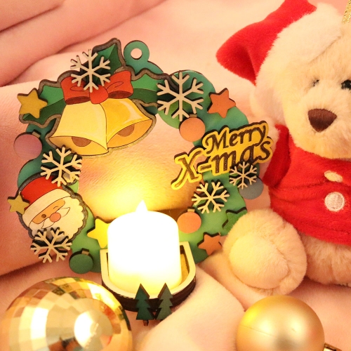 우드 DIY 크리스마스 무드등 종리스 (촛불포함) MDF조립 키트