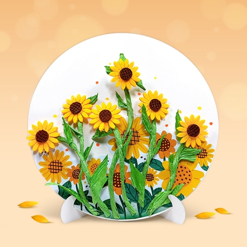 [탑키드] 만들기 해바라기 입체 원형 액자 (4인용)