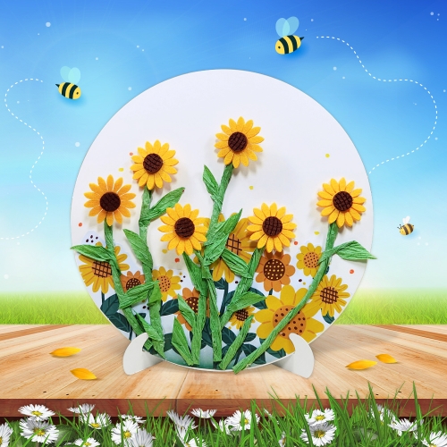 [탑키드] 만들기 해바라기 입체 원형 액자 (4인용)
