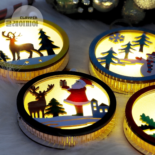 크리스마스 원형 무드등 LED 포함