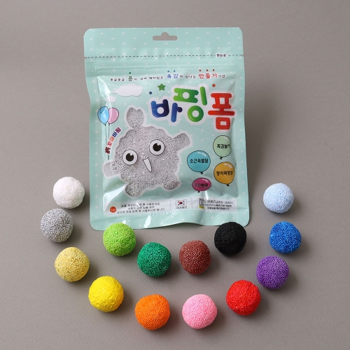 바핑폼클레이 50g 낱개 컬러 14가지 클레이 점토놀이 칼라폼 폼클레이 지퍼백 소프트