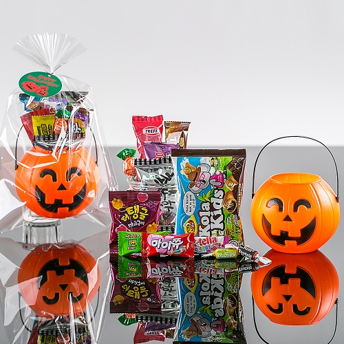 할로윈데이 푸짐 호박 바구니 + 무료라벨 구디백 유치원 어린이집 단체 선물