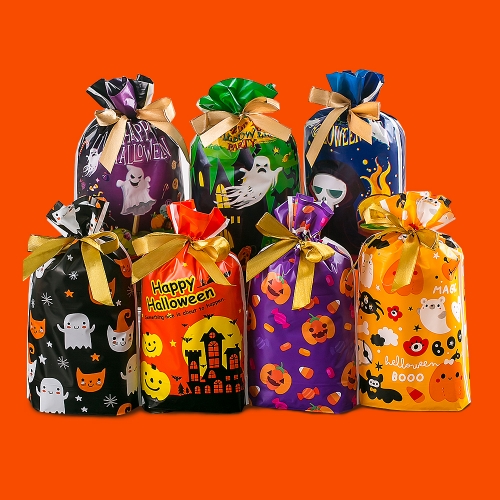 할로윈데이 간식 리본 주머니 + 무료라벨 구디백 유치원 어린이집 단체 선물