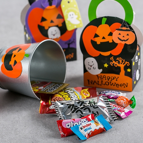 할로윈데이 둥근손잡이 호박 간식백 + 무료라벨 구디백 유치원 어린이집 단체 선물