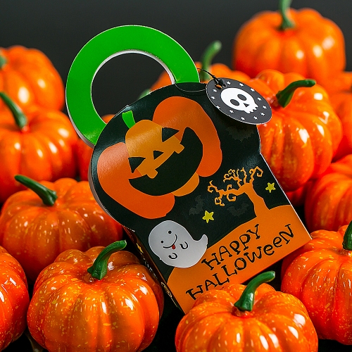 할로윈데이 둥근손잡이 호박 간식백 + 무료라벨 구디백 유치원 어린이집 단체 선물