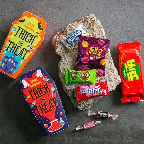 할로윈데이 퍼니 관모양 간식상자 + 무료라벨 구디백 유치원 어린이집 단체 선물