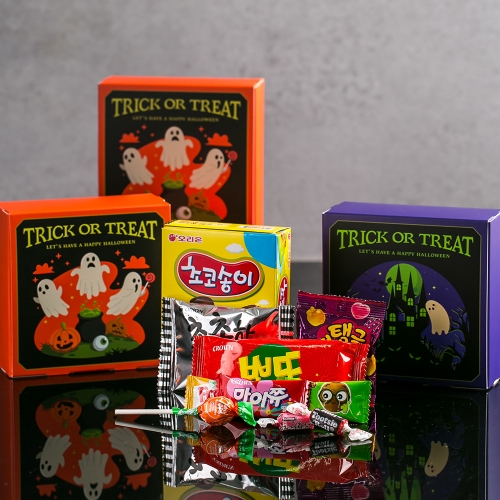 할로윈데이 특별한 사각 간식상자 + 무료라벨 구디백 유치원 어린이집 단체 선물