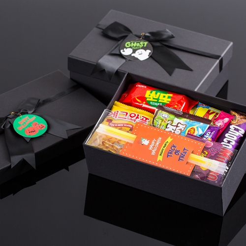 할로윈데이 블랙 리본 + 무료라벨 구디백 유치원 어린이집 단체 선물
