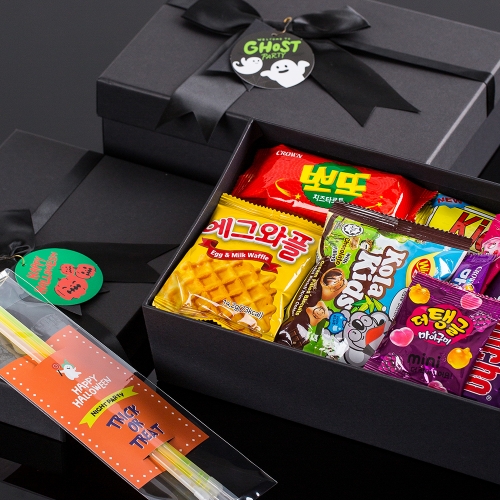 할로윈데이 블랙 리본 + 무료라벨 구디백 유치원 어린이집 단체 선물