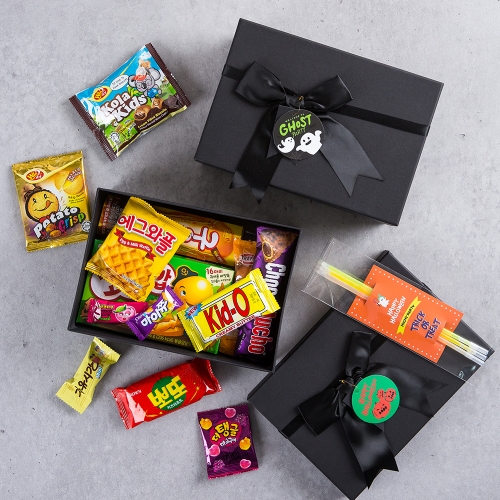 할로윈데이 블랙 리본 + 무료라벨 구디백 유치원 어린이집 단체 선물