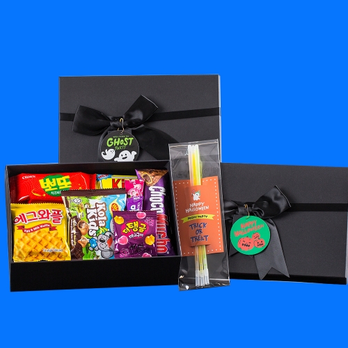 할로윈데이 블랙 리본 + 무료라벨 구디백 유치원 어린이집 단체 선물