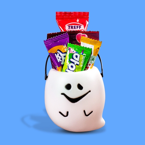 미니 유령 바구니 + 무료라벨 구디백 유치원 어린이집 단체 선물