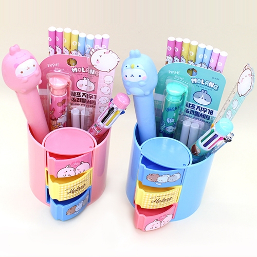 10000 몰랑 원형 서랍꽂이 문구세트