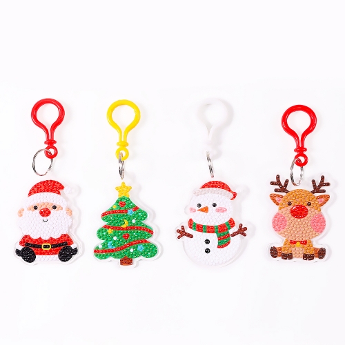 크리스마스 보석십자수 키링 4종