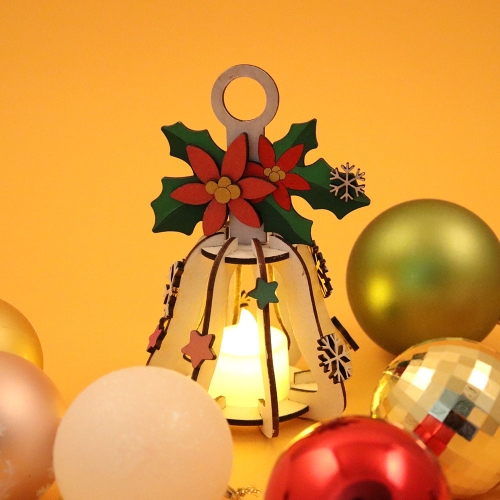 우드 DIY 무드등 크리스마스 벨 (촛불포함) MDF 조립 키트