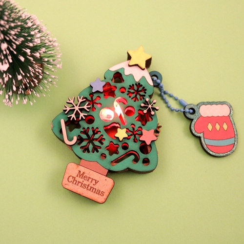 우드 DIY LED 크리스마스 트리 쉐이커 만들기 MDF 조립 키트