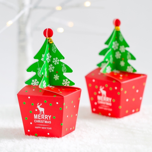 겨울 크리스마스 선물 방울 달린 간식트리 구디백 + 무료라벨 유치원 어린이집 단체 선물
