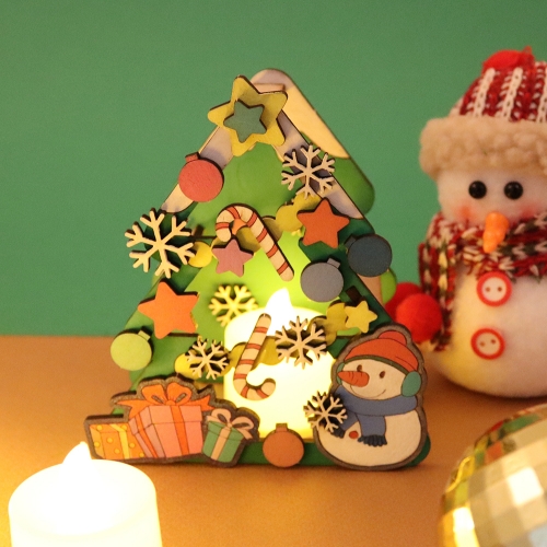 우드 DIY 크리스마스 트리 무드등 (촛불포함) MDF조립 키트