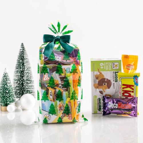 겨울 크리스마스 선물 미니 블록 간식 구디백 + 무료라벨 유치원 어린이집 단체 선물