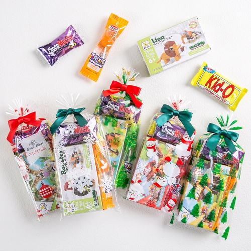 겨울 크리스마스 선물 미니 블록 간식 구디백 + 무료라벨 유치원 어린이집 단체 선물