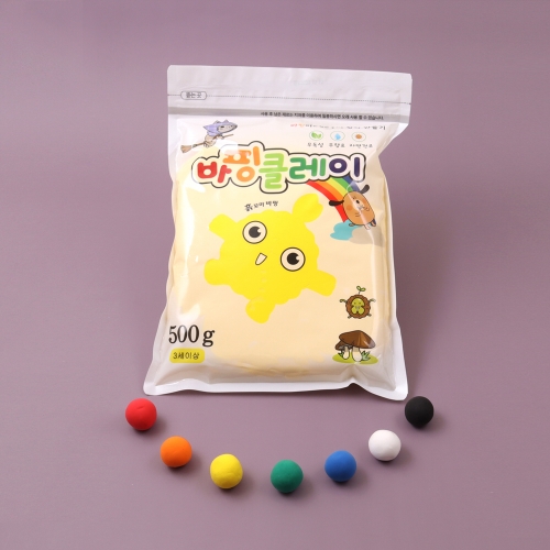 바핑클레이 500g 낱개 컬러 7색 대용량 컬러클레이 찰흙 점토놀이