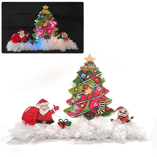 눈 덮인 LED 트리 꾸미기