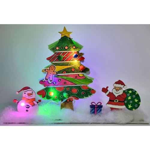 눈 덮인 LED 트리 꾸미기