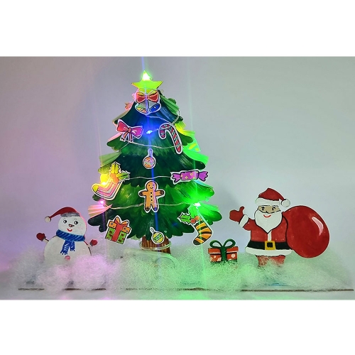 눈 덮인 LED 트리 꾸미기