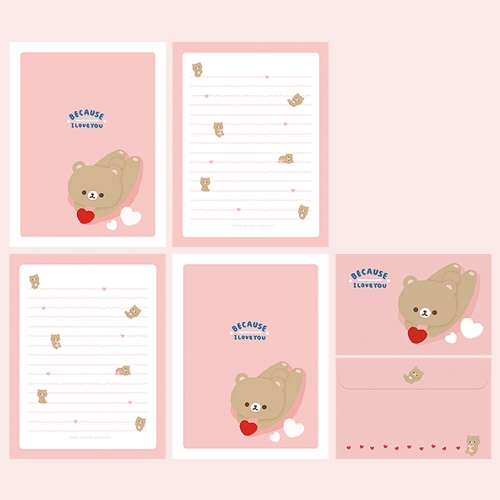 [FL-116] 고무고무 버디 편지지 (4종 1세트)