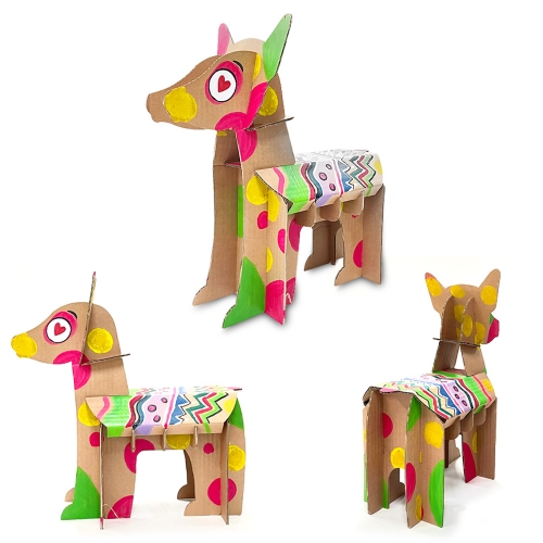 황색 종이동물 강아지 만들기