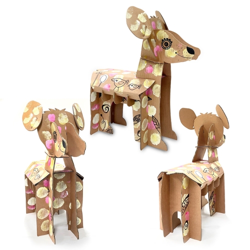 황색 종이동물 강아지 만들기