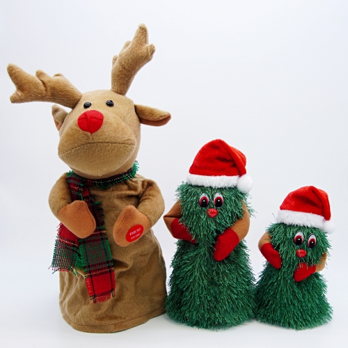 크리스마스 춤추는 미니 그루브 트리인형 루돌프 움직이는 댄싱 인형 장난감