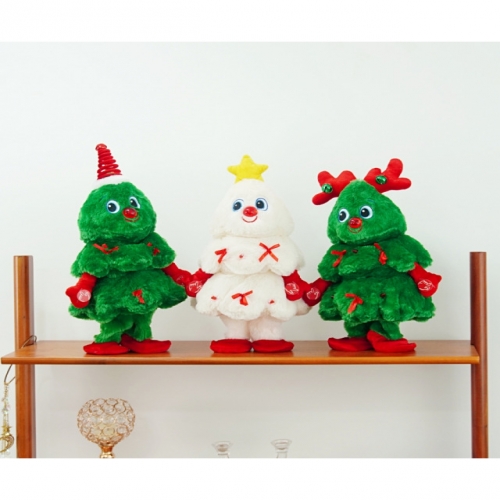 크리스마스 춤추는 트리 인형 2세대 찐트리 화이트 움직이는 댄싱트리 소품 장식