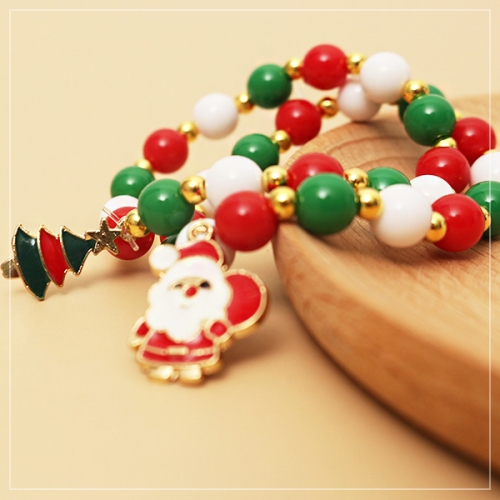 크리스마스 팔찌 2종(메탈장식or벨벳 곰)