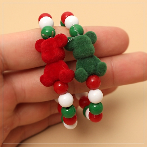 크리스마스 팔찌 2종(메탈장식or벨벳 곰)