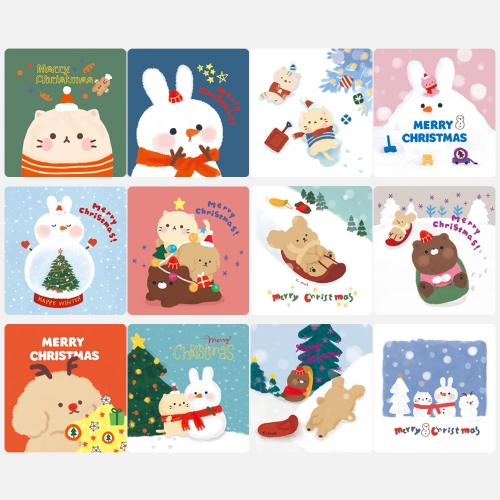 [FS517] 미니 크리스마스 카드 (12종 1세트)