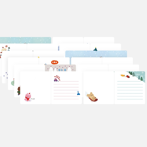 [FS517] 미니 크리스마스 카드 (12종 1세트)