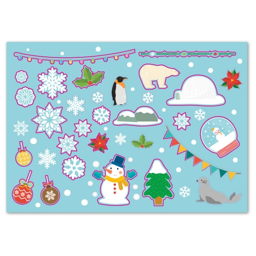 겨울 장식 스티커(3매)