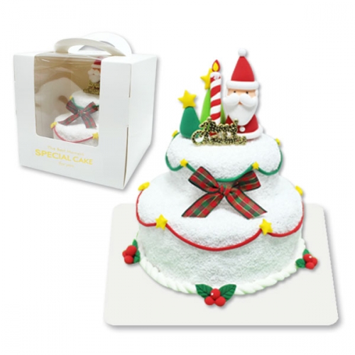 산타 2단 케이크 만들기