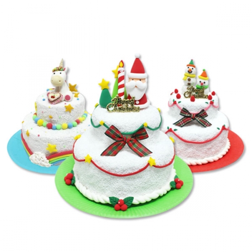 산타 2단 케이크 만들기