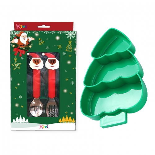 [키즈비전] 트리3단접시수저포크세트