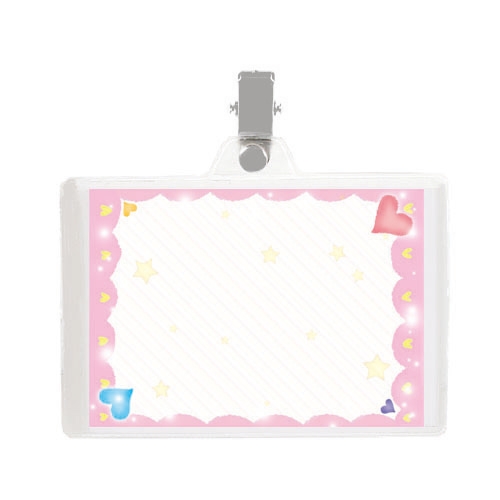 [무한] 집게형 명찰 4종 (10개/봉) 핑크 노랑 파랑 보라