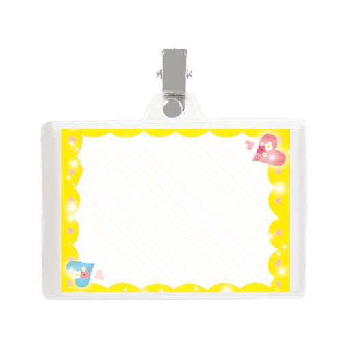 [무한] 집게형 명찰 4종 (10개/봉) 핑크 노랑 파랑 보라