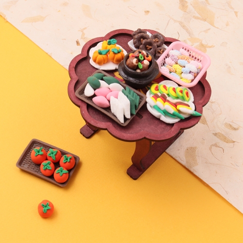 우드 DIY 개다리소반 클레이세트 만들기 명절 미니 세트 전통 차림 우드조립 점토 촉감